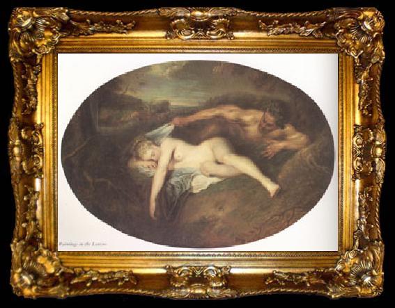 framed  Jean-Antoine Watteau Jupiter and Antiope (mk05), ta009-2
